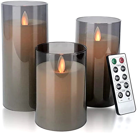 LED Lights for Home Electronic Candle LED Candle Decoration LED Glass Candle Full Set Remote Control Timer for Christmas Wedding